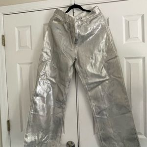 Zara women’s metallic jeans